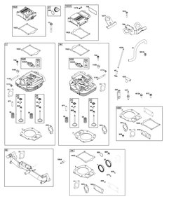 Cylinder Head Group Diagram and Parts List for 543477-3301-J1 400000 - 699999 Briggs and Stratton Engine